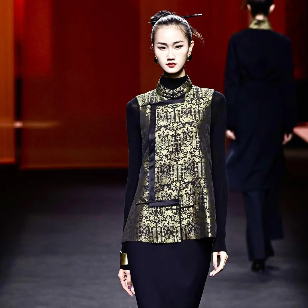 【上久楷黑金葫芦】高端织金宋锦马甲CD2167623