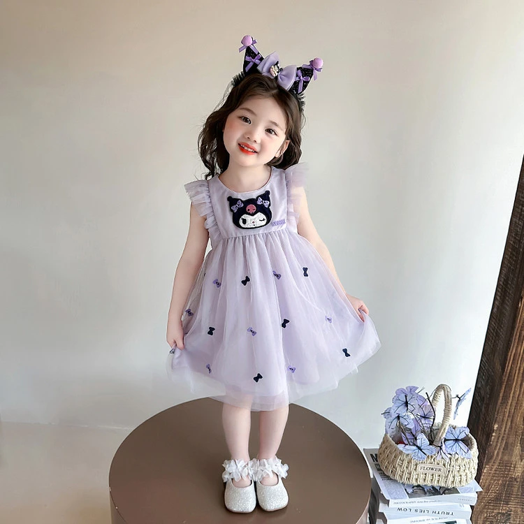 2025年新款洋气刺绣库洛米纱裙儿童夏季小女孩公主裙小童1-8岁潮6