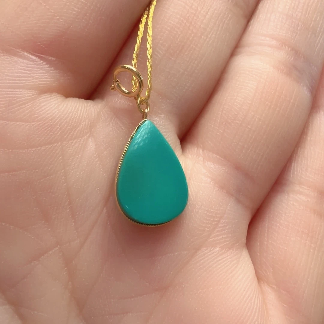 绿松石18K金镶嵌颈饰