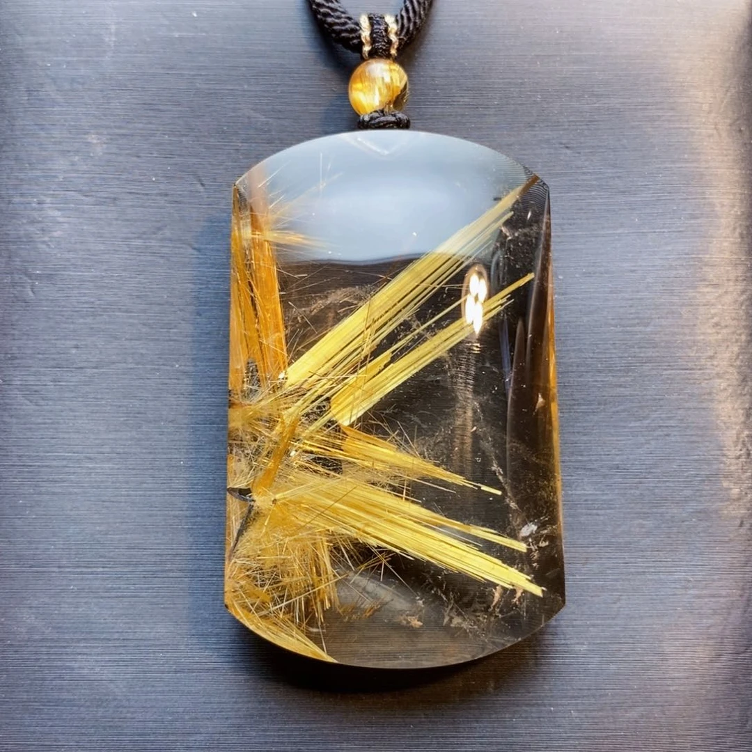 未镶嵌颈饰发晶天然钛晶无事牌