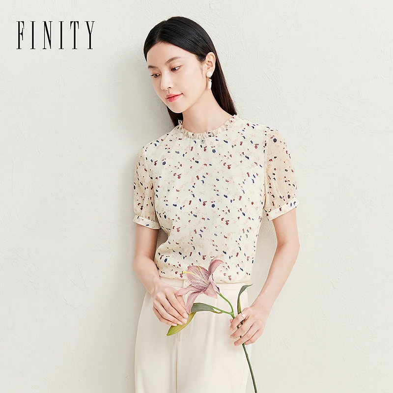 【籽言专属】FINITY 新品100%桑蚕丝碎花气质时尚提花 F21Y5C36T2