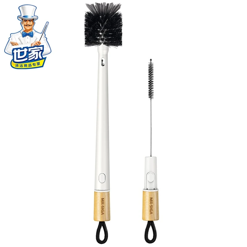 世家奶瓶刷吸管刷双效2合1杯刷加长手柄洗杯子家用保温杯清洗刷子