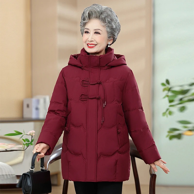 中年妈妈装羽绒服中长款冬季中老年人女加厚奶奶大码太太洋气外套