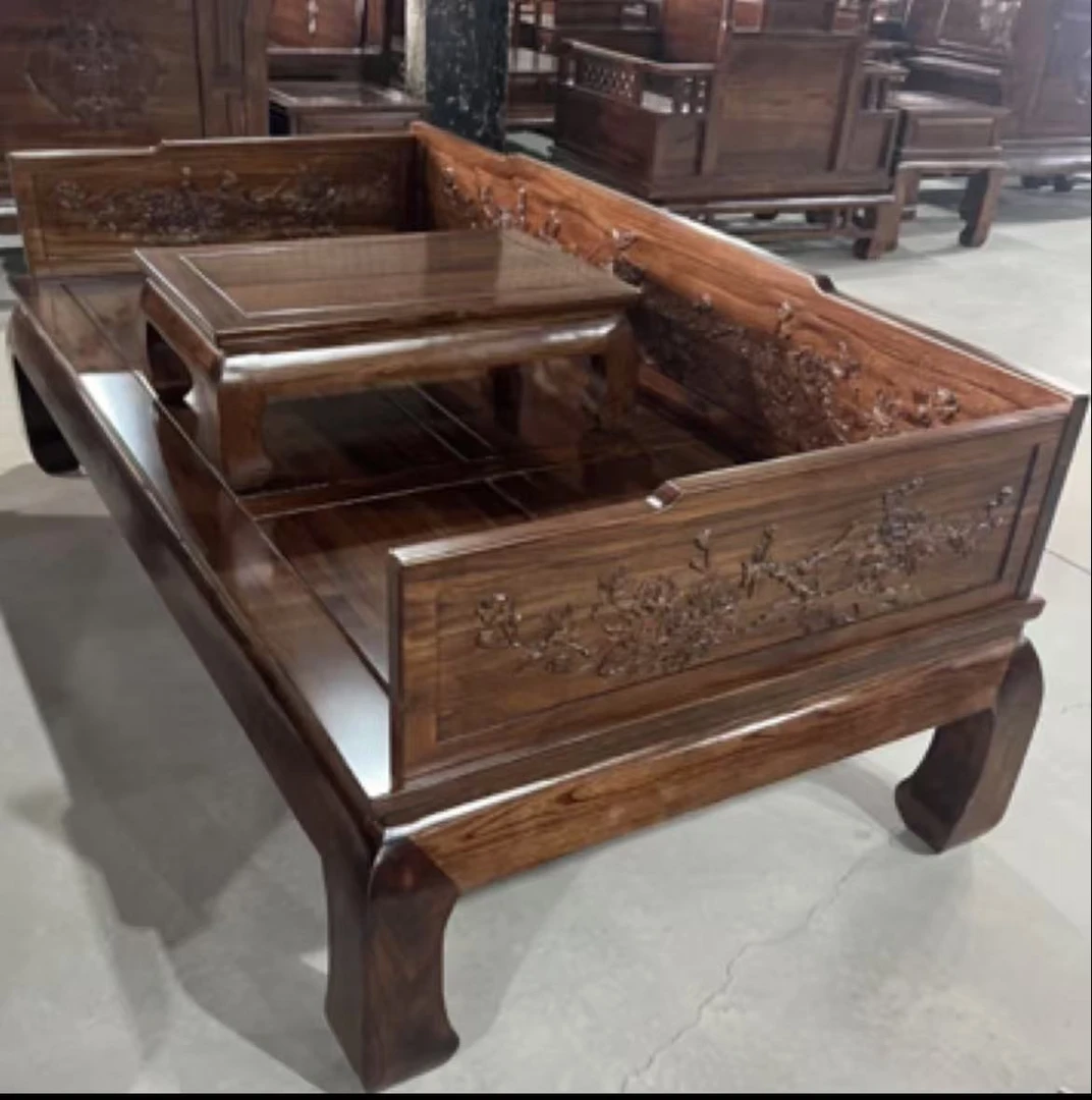 【花鸟】北方老榆木实木家具罗汉床沙发 两种款式可选