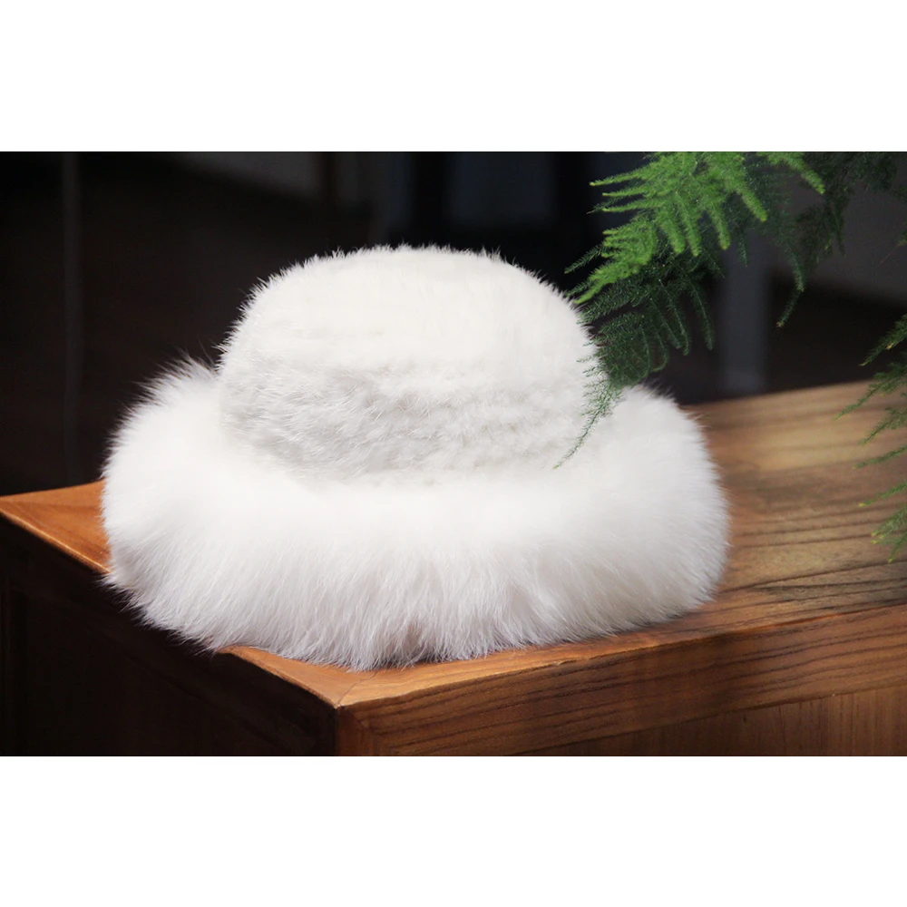 【雪舞】秋冬季女士毛绒加厚纯色时尚百搭保暖帽