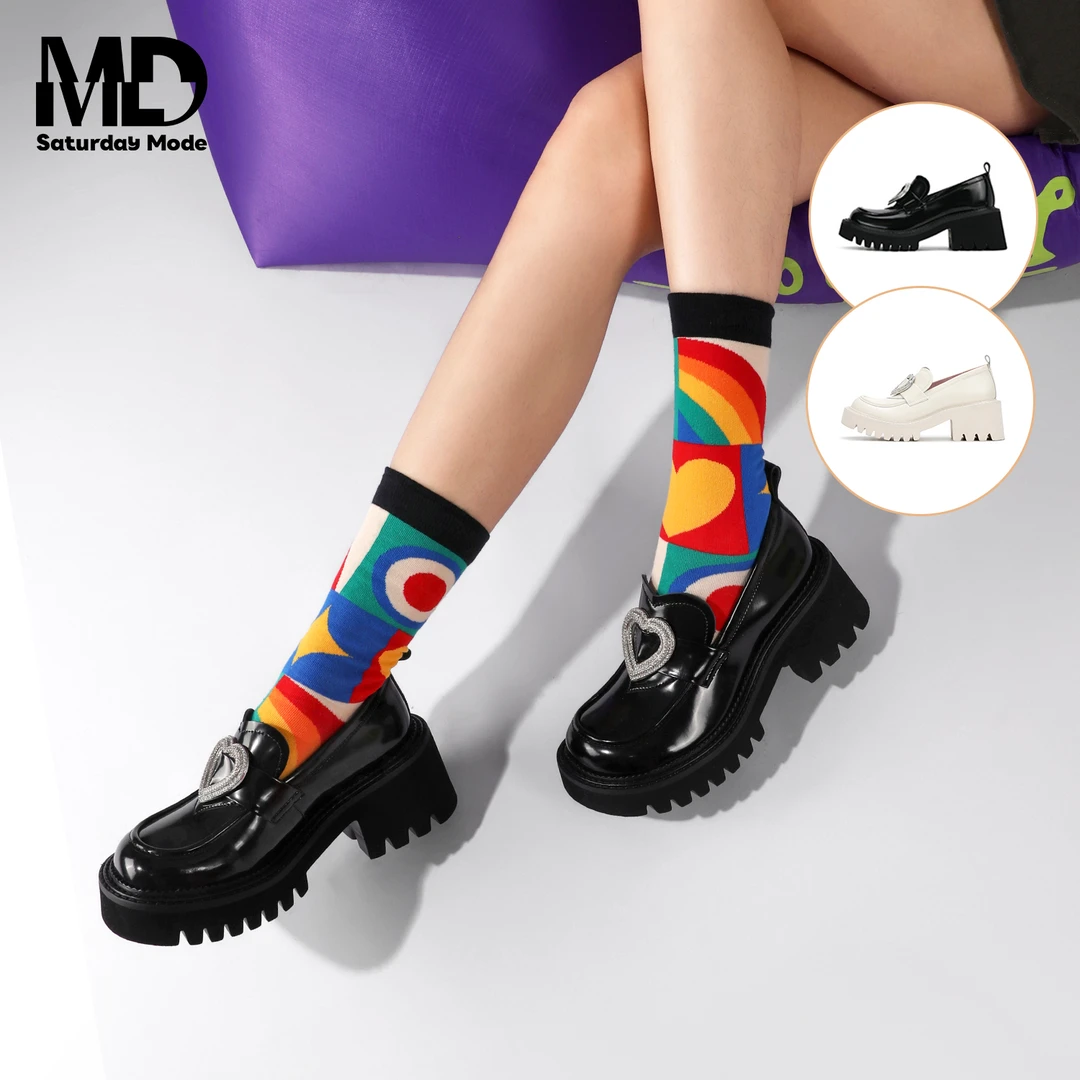 SATURDAYMODE乐福鞋学甜酷一脚蹬单鞋女MD41112D05