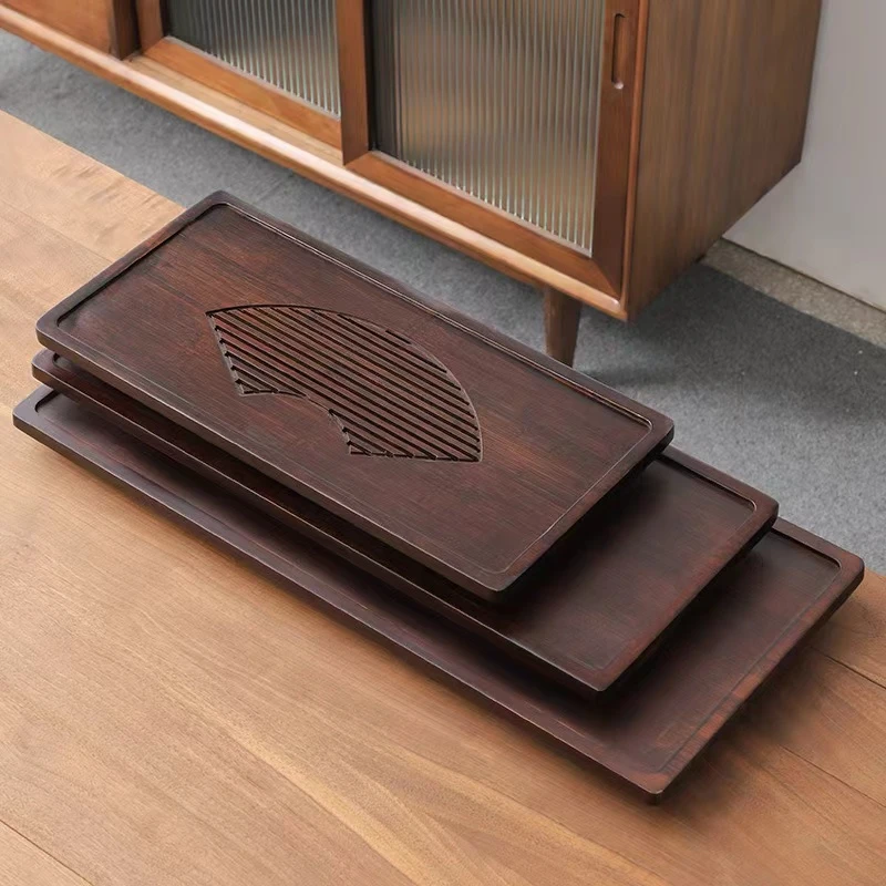 家用小型储水式茶盘茶海办公室功夫茶具专用茶托盘长方形简约