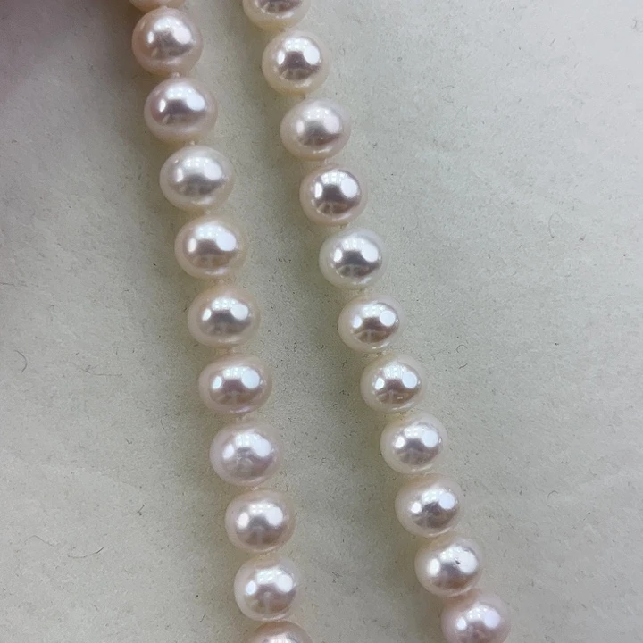 淡水珍珠颈饰银S925镶嵌➕9极光天女粉