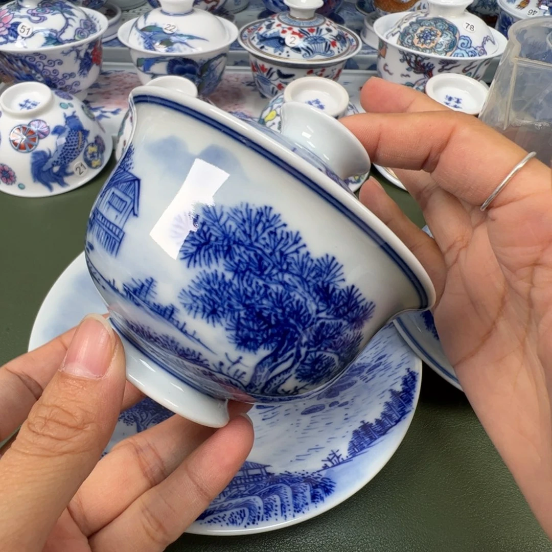 陶瓷景德镇纯手工纯手绘茶具木木44