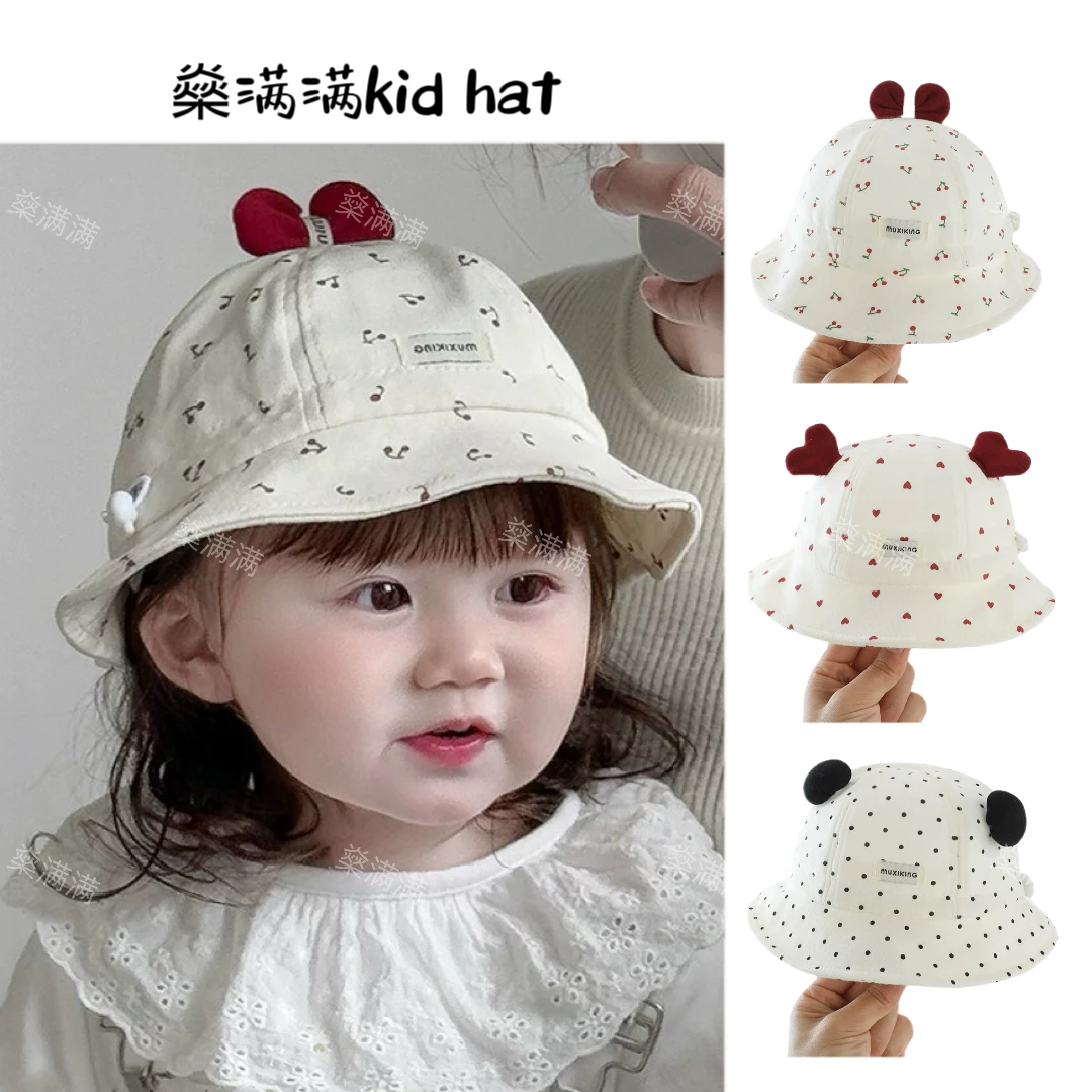 婴儿帽子春秋薄款公主小月龄遮阳渔夫帽新生儿女宝宝纯棉防晒盆帽