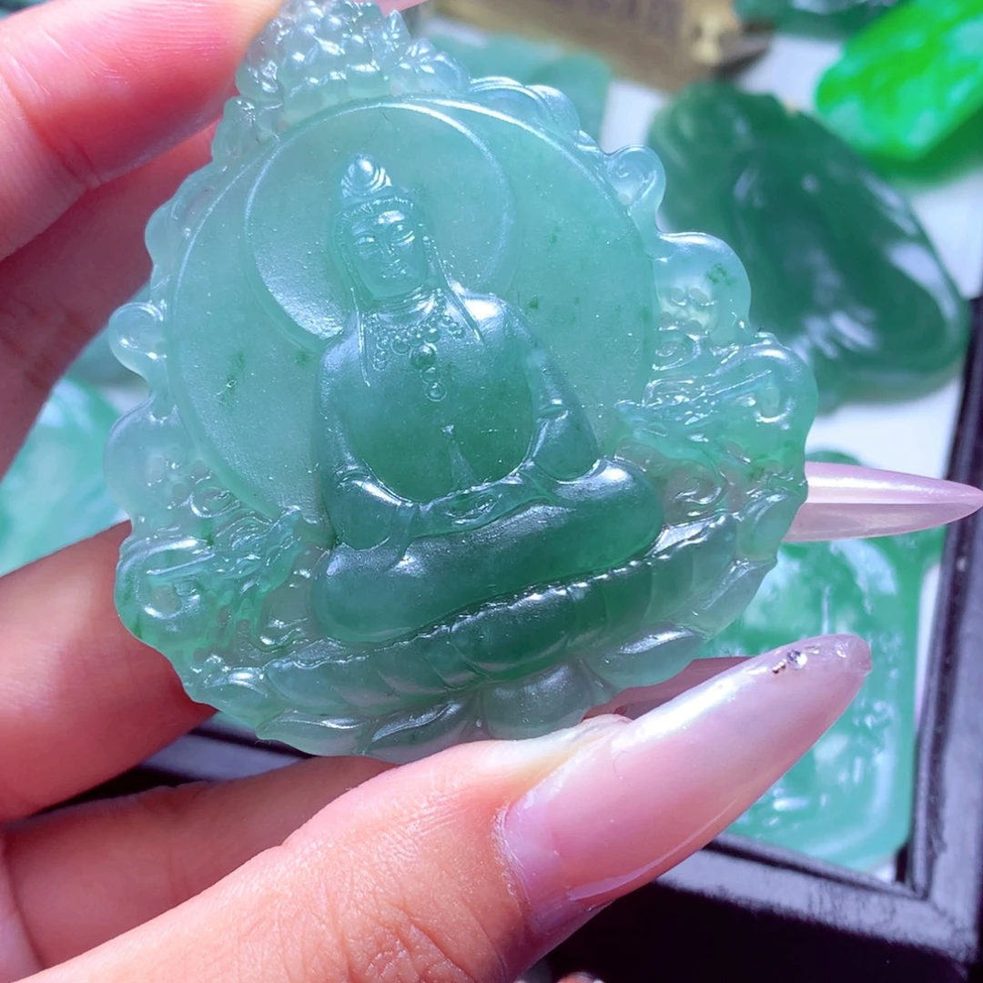 定制翡翠未镶嵌天然缅甸翡翠A货毛货挂件