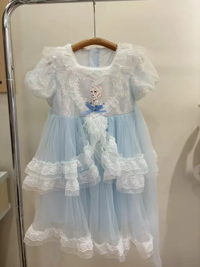 艾莎公主裙，蓬蓬公主纱裙