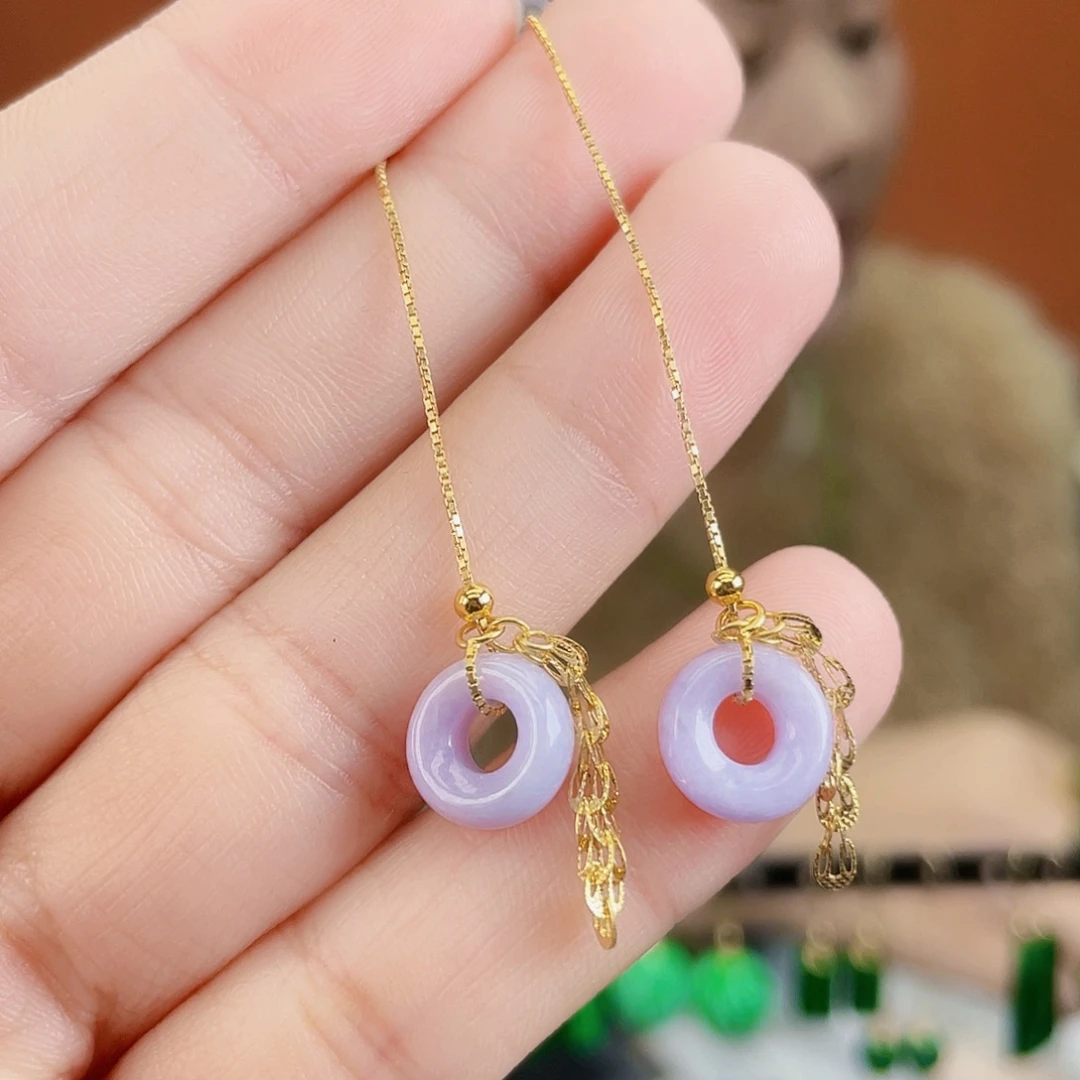 翡翠银S925镶嵌耳饰