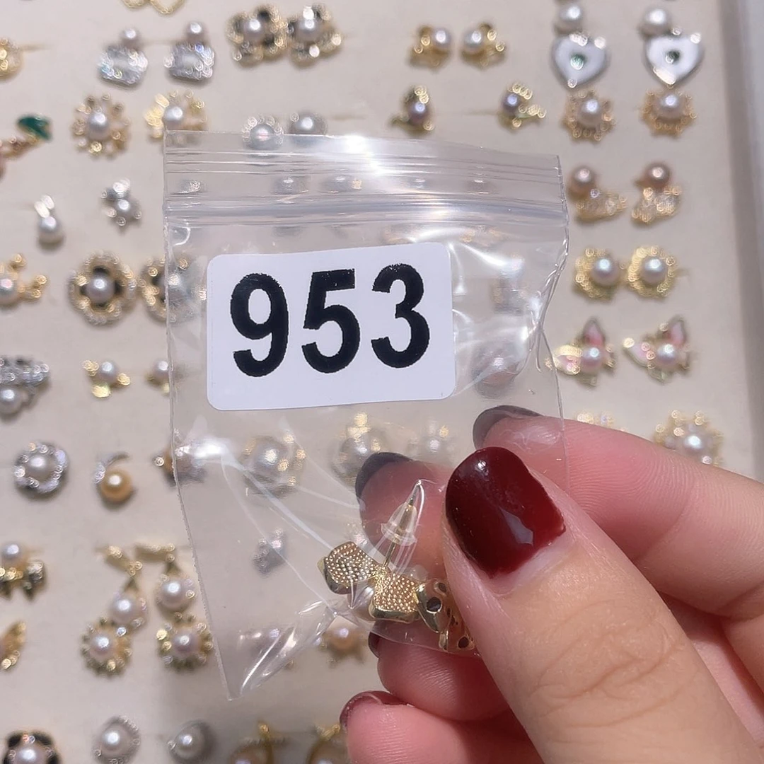 合金淡水珍珠耳饰