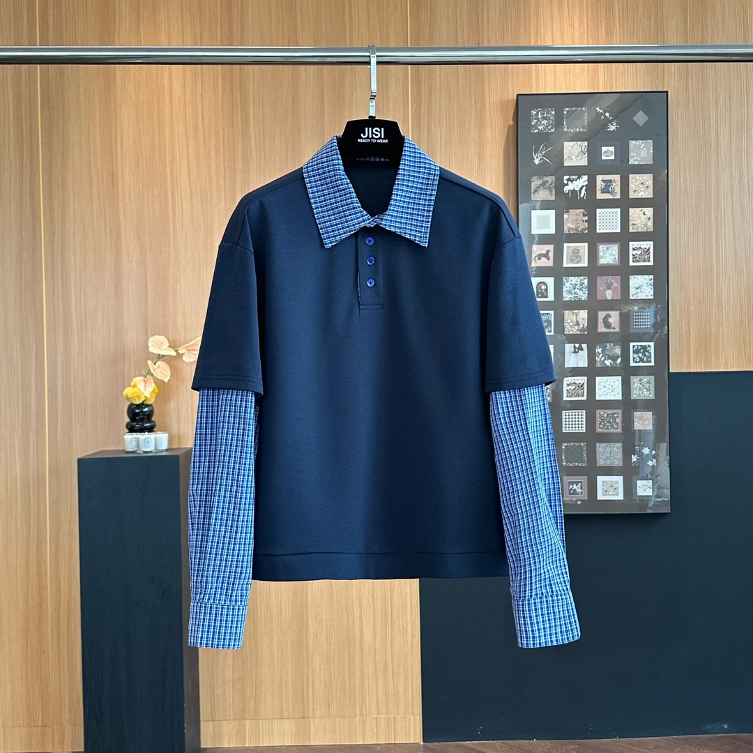 JISI 学院风拼接衬衫卫衣-CX24695