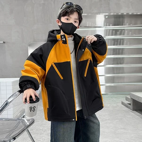 儿童装男童冬装夹棉外套2025新款中大童秋冬款男孩加厚冬季派克服