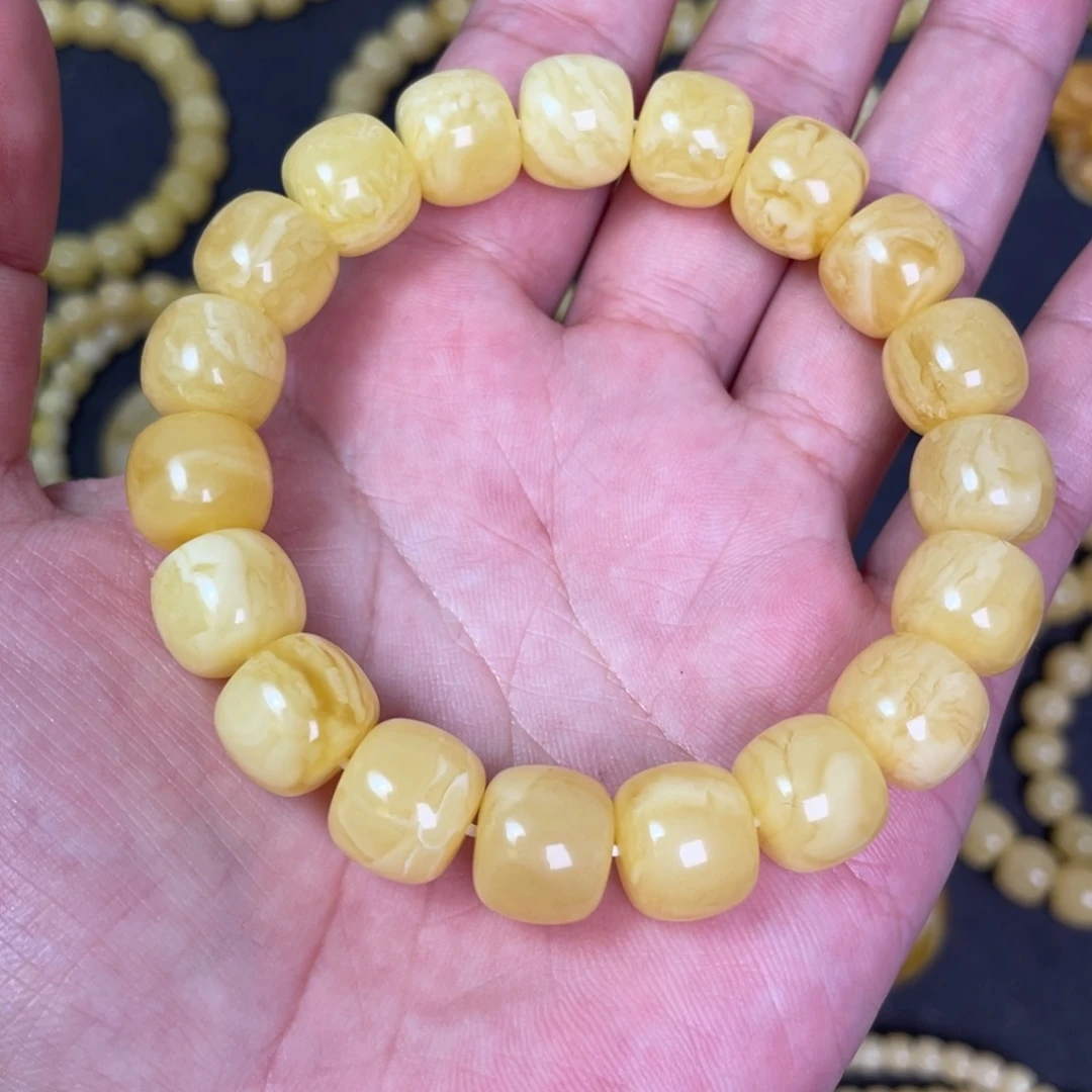 裸石蜜蜡未镶嵌蜜蜡手串12.7mm