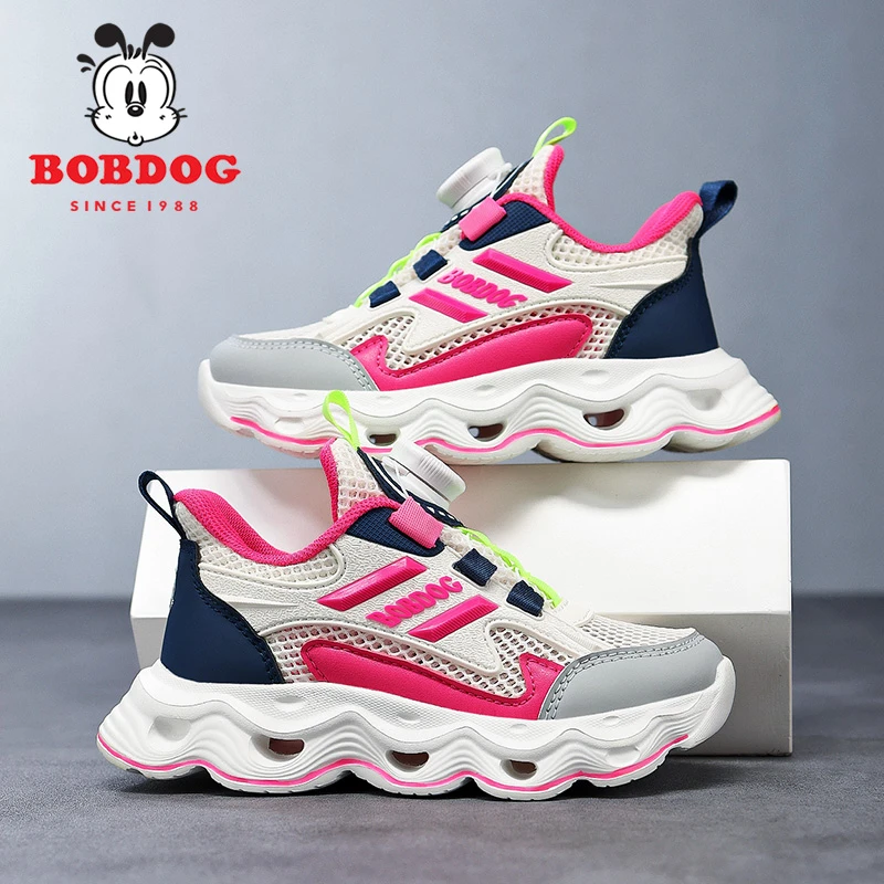 巴布豆女童运动鞋2025夏季新款网面透气中大童女孩软底儿童跑步鞋