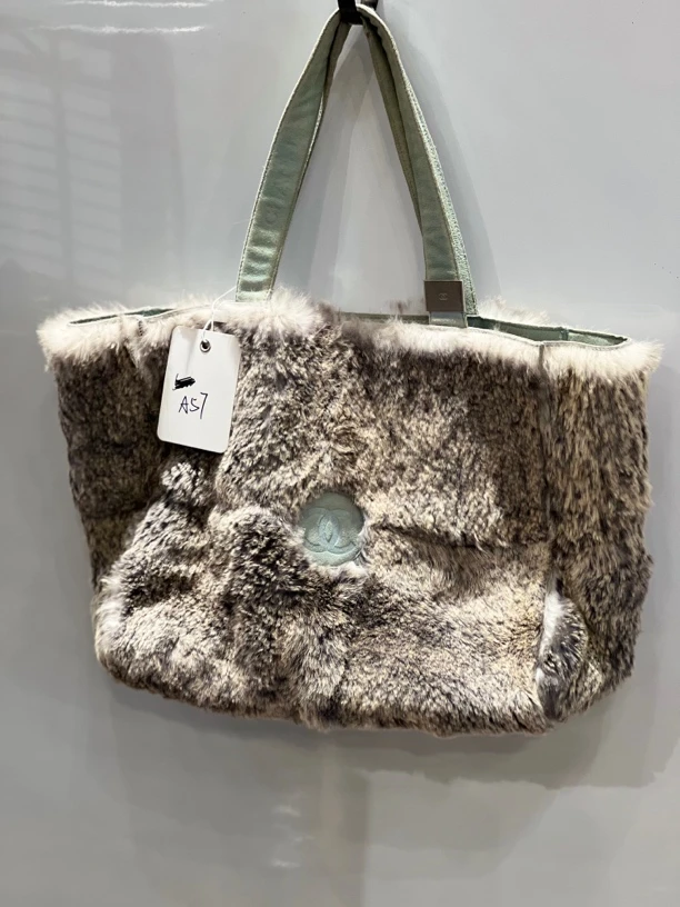 95新 Chanel/香奈儿 夏七中古/chanel毛毛托特/手提包a57