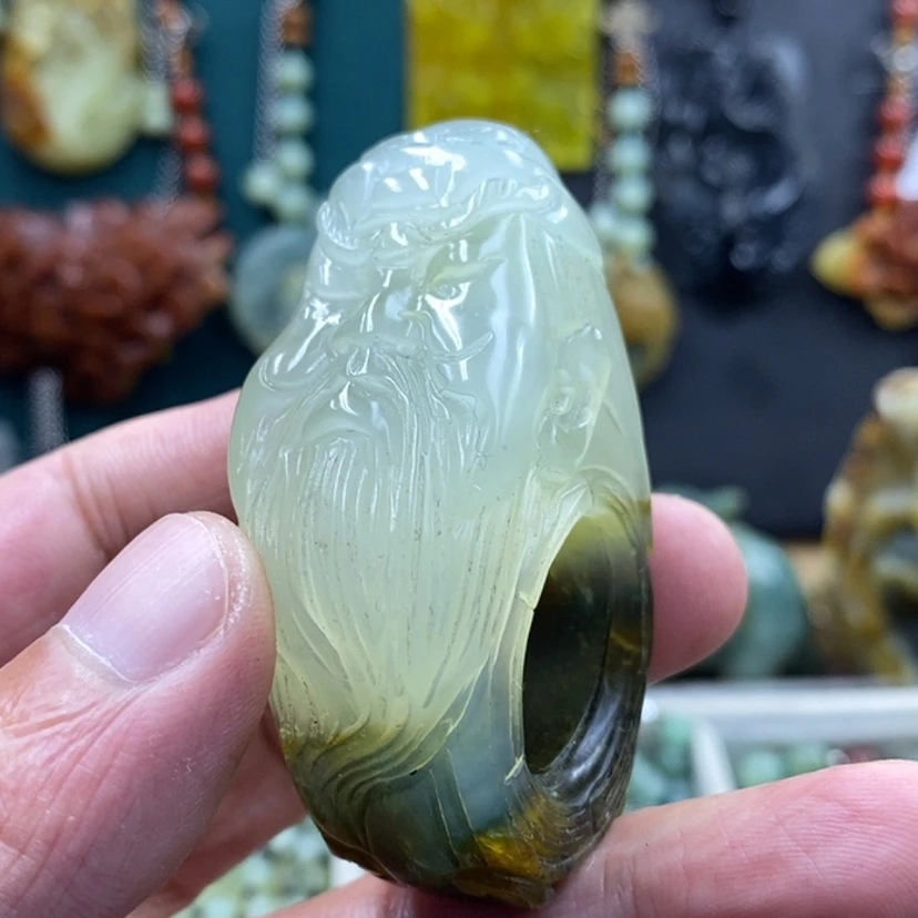 【闪购商品】未镶嵌岫玉把件关公扳指