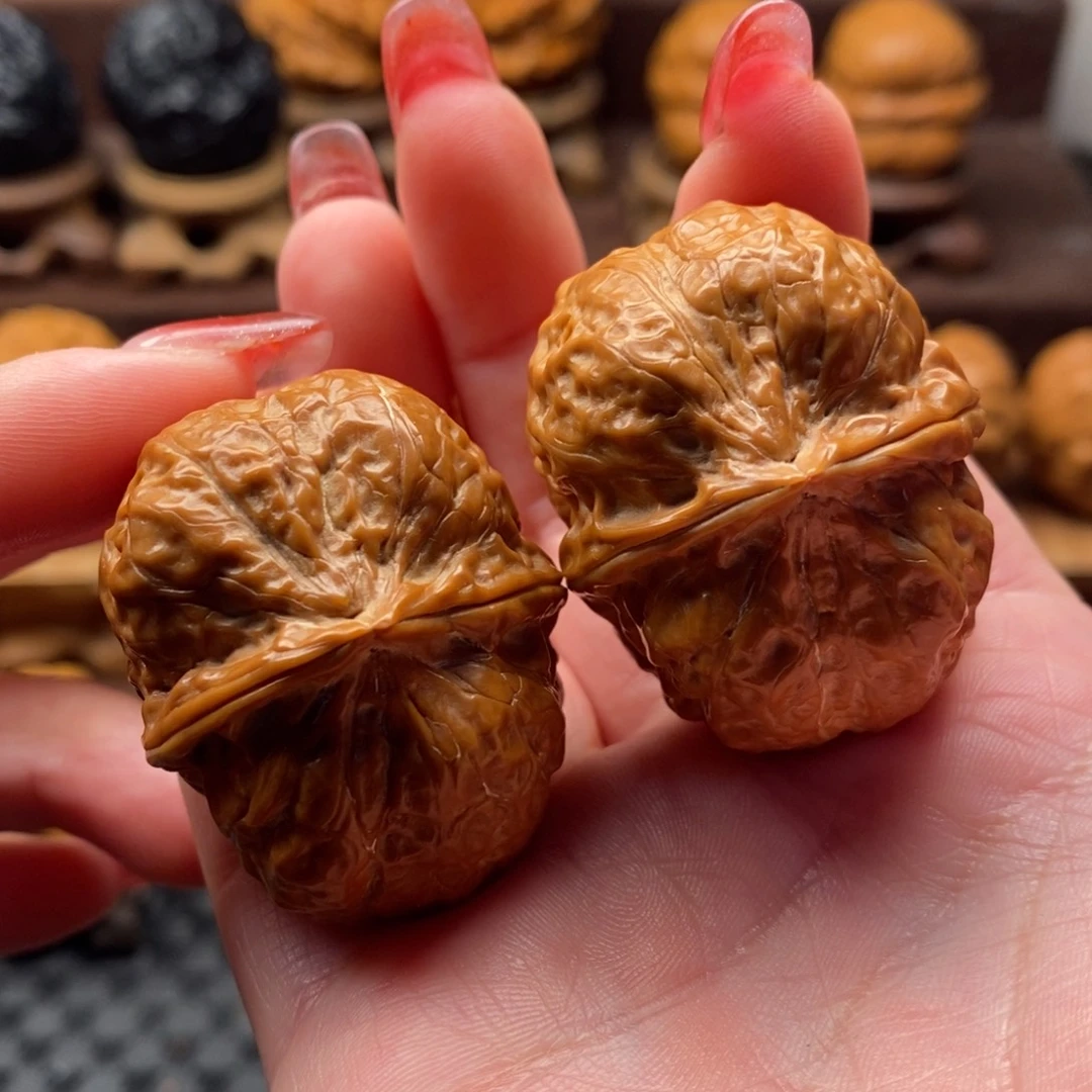 把件文玩核桃40凹底元宝