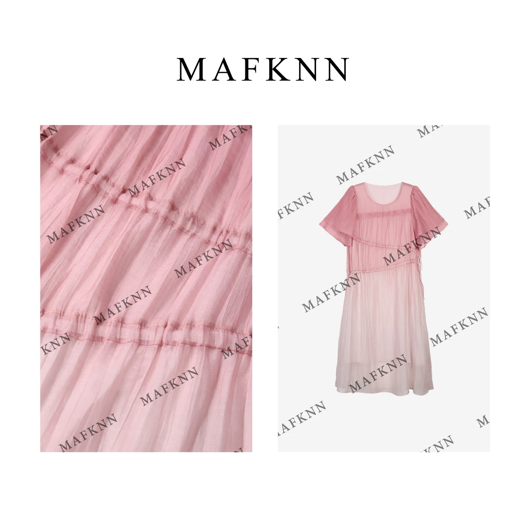 MAFKNN/玛肯时尚休闲简约纯色百搭夏季轻奢舒适连衣裙MK12508