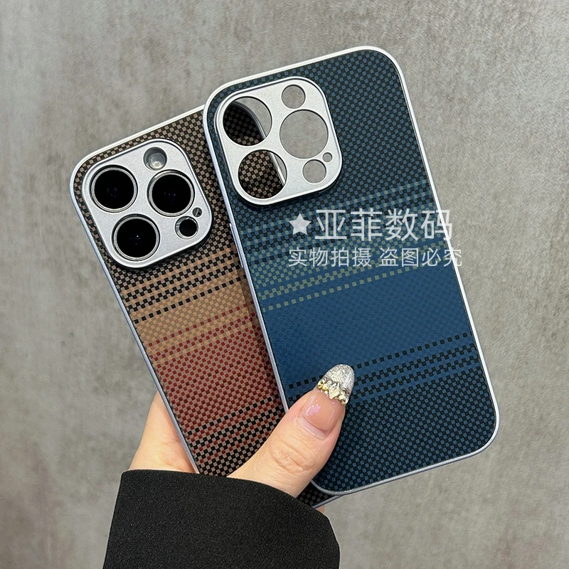 高级感碳纤维凯夫拉纹理适用苹果华为小米vivo荣耀oppo手机壳新款