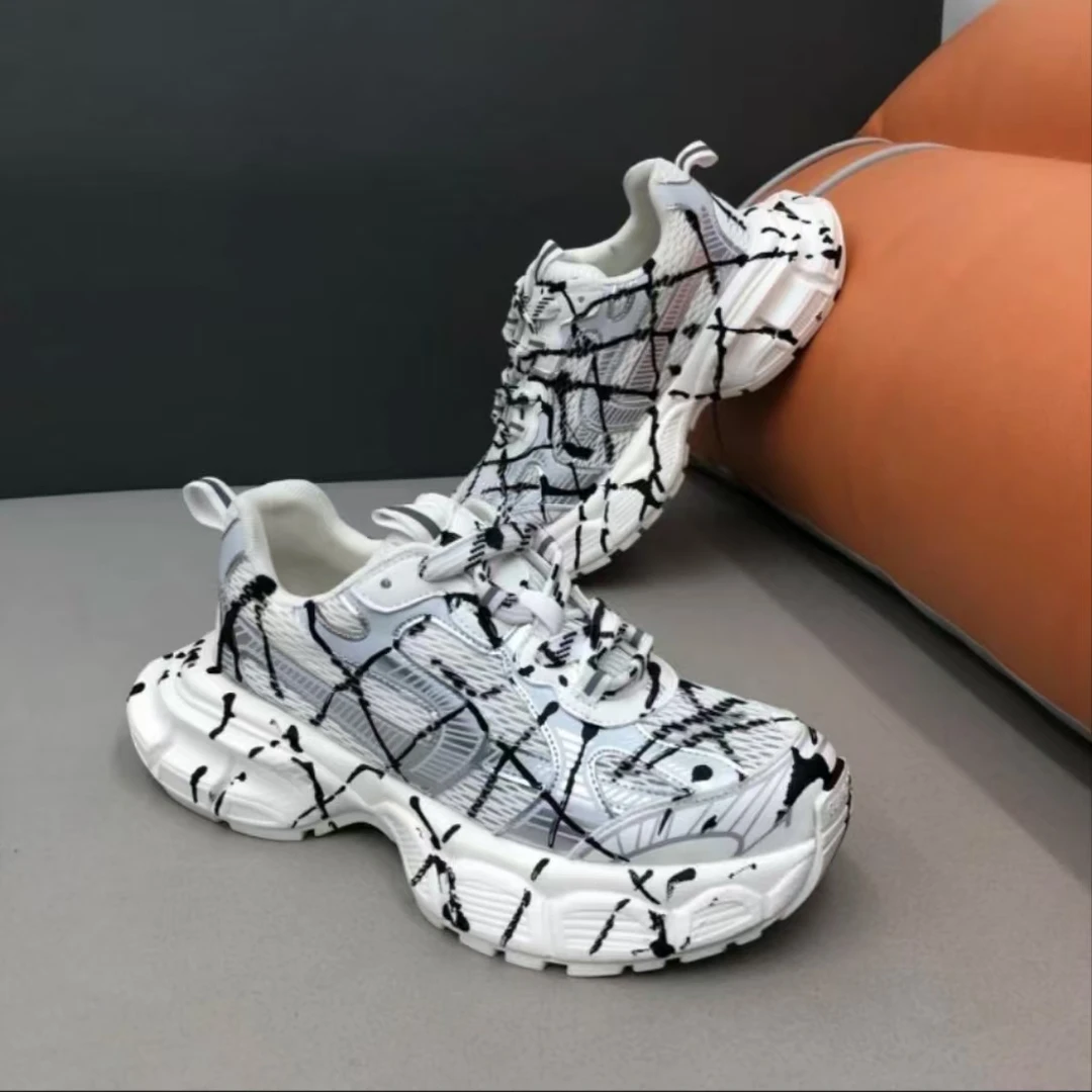 CRXS6585夏季时尚休闲百搭软底舒适厚底增高个性男士潮流老爹鞋