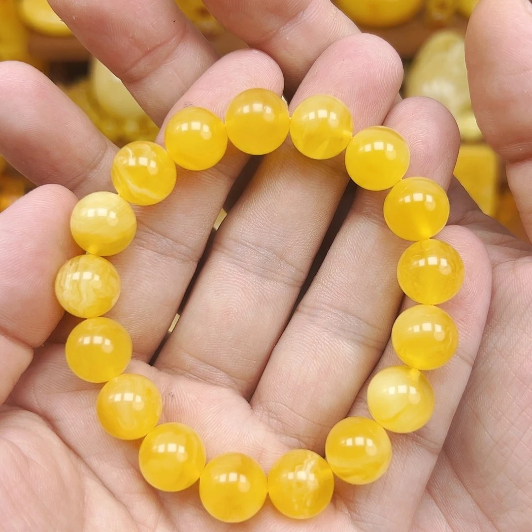 蜜蜡未镶嵌珠宝奇石单圈12.6mm，19克