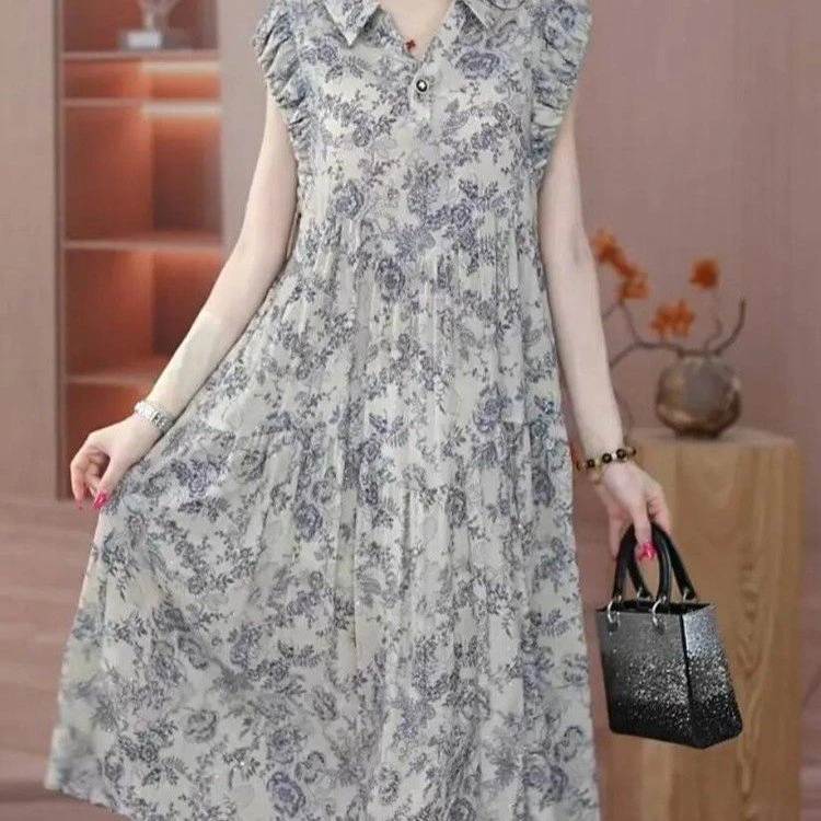 2025新款夏季时尚气质显瘦减龄洋气高级感中长款连衣裙