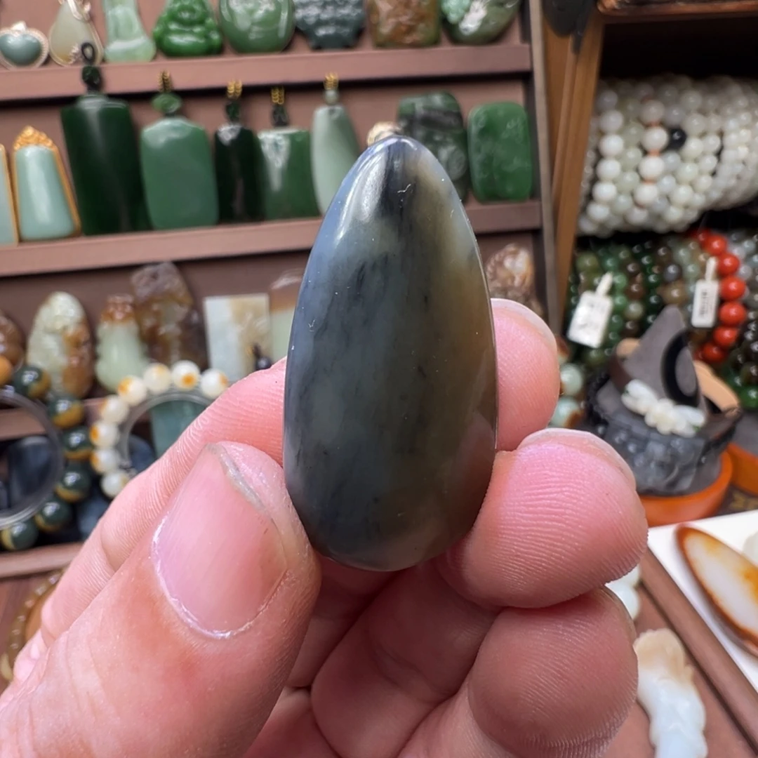 和田玉未镶嵌颈饰新疆楼兰青花糖半山水水滴福利16