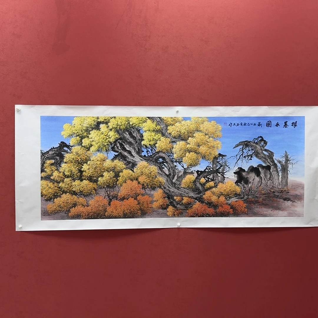 健***人国画国画作品欣赏小六尺