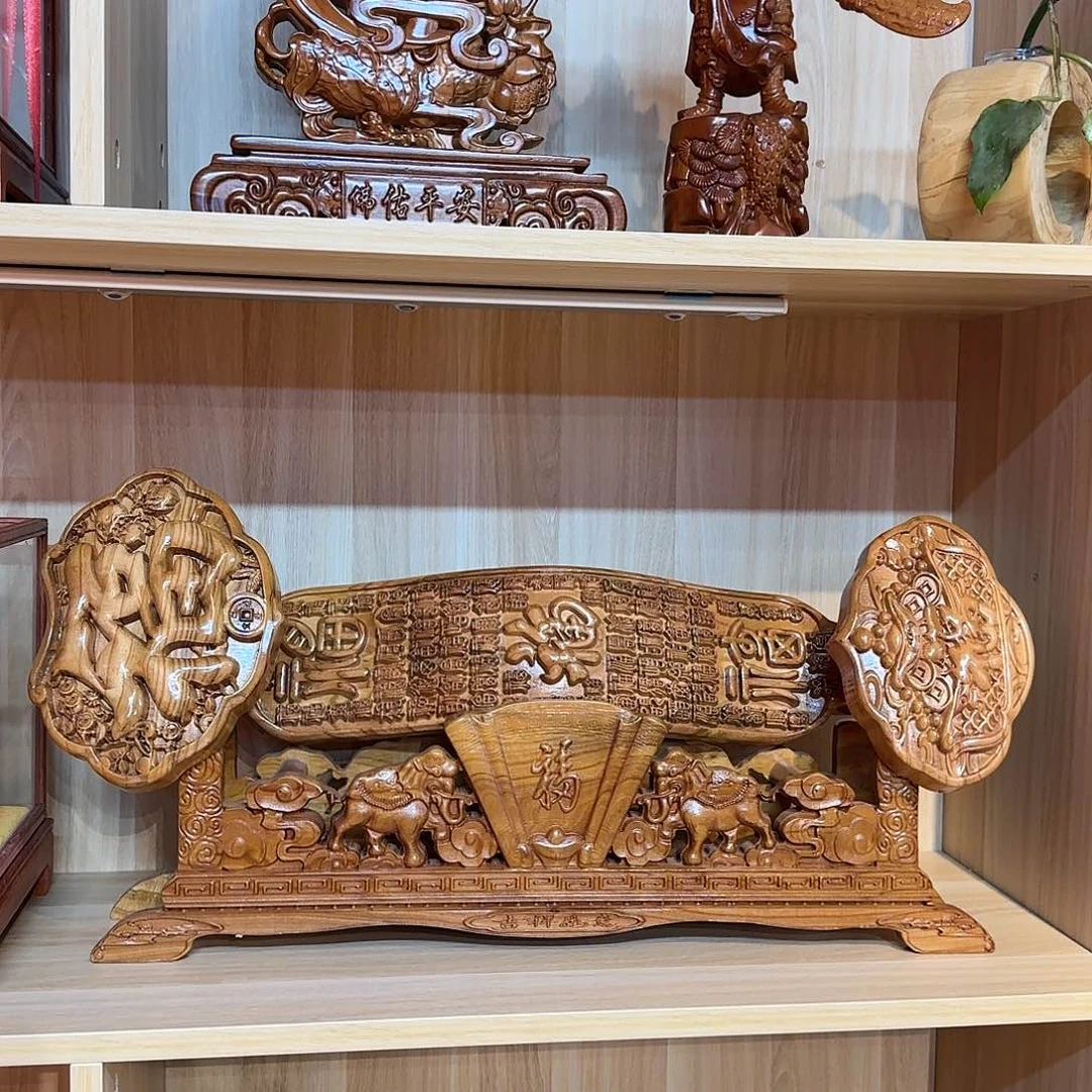 桃木长度60厘米百福如意横摆