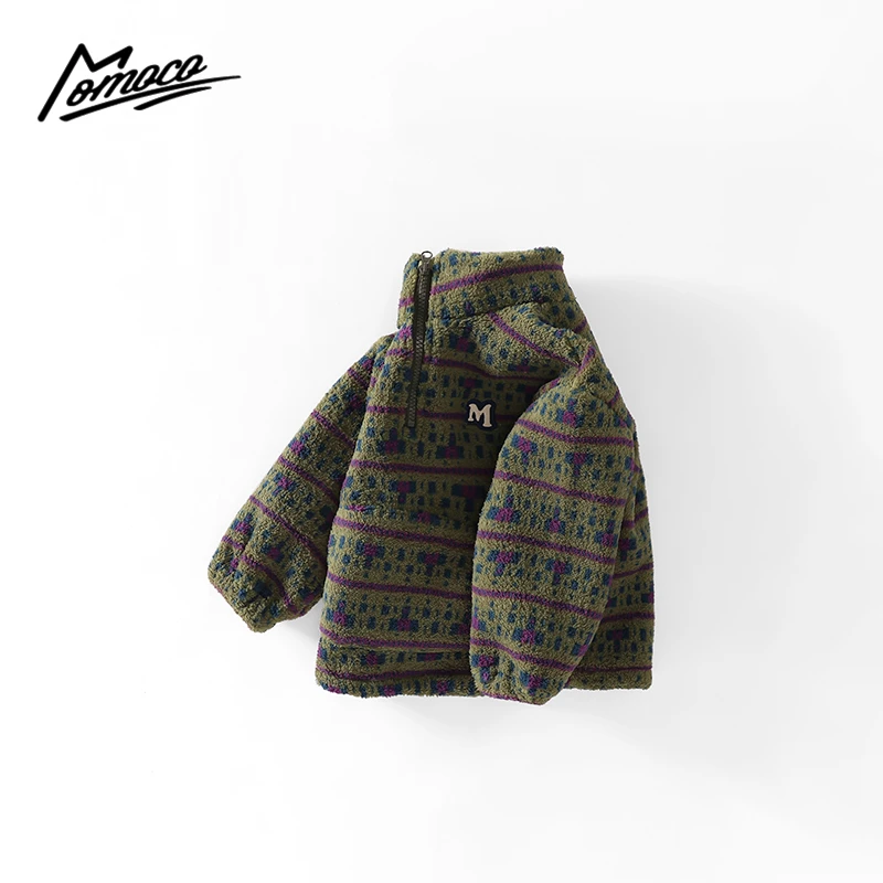 MOMOCO冬季新款儿童时尚复古毛毛卫衣百搭休闲上衣75830232006