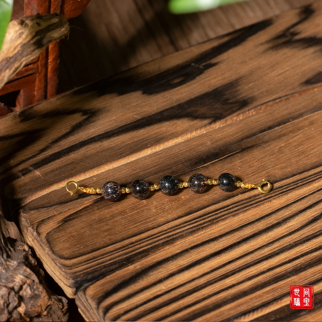 世间臻宝-黑洞丨18K金高阶满发纯黑超七延长链 /6mm/多样性/P1987