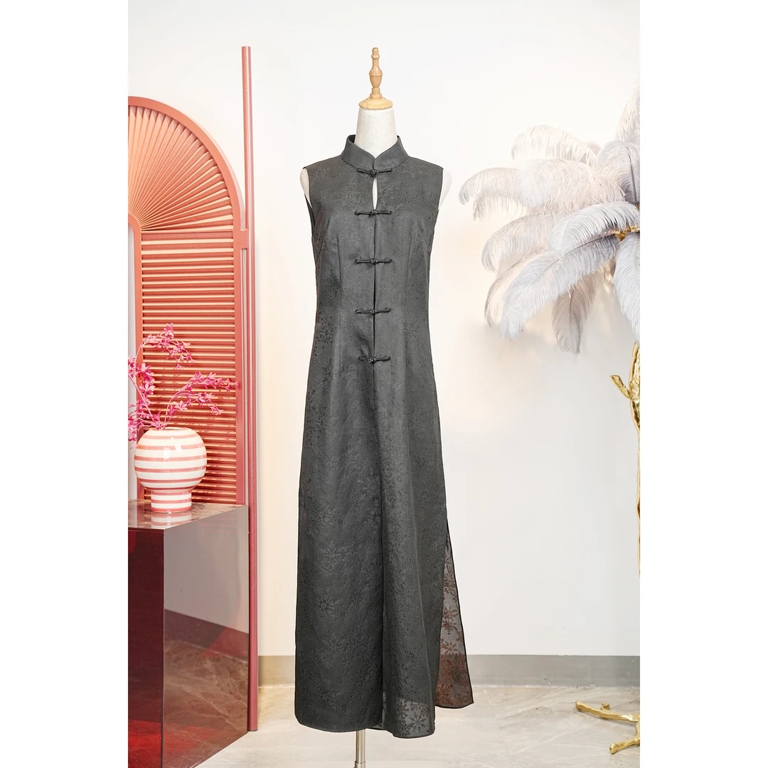 重磅新款【万象有衣】高端原创设计师款香云纱背心裙-7904连衣裙