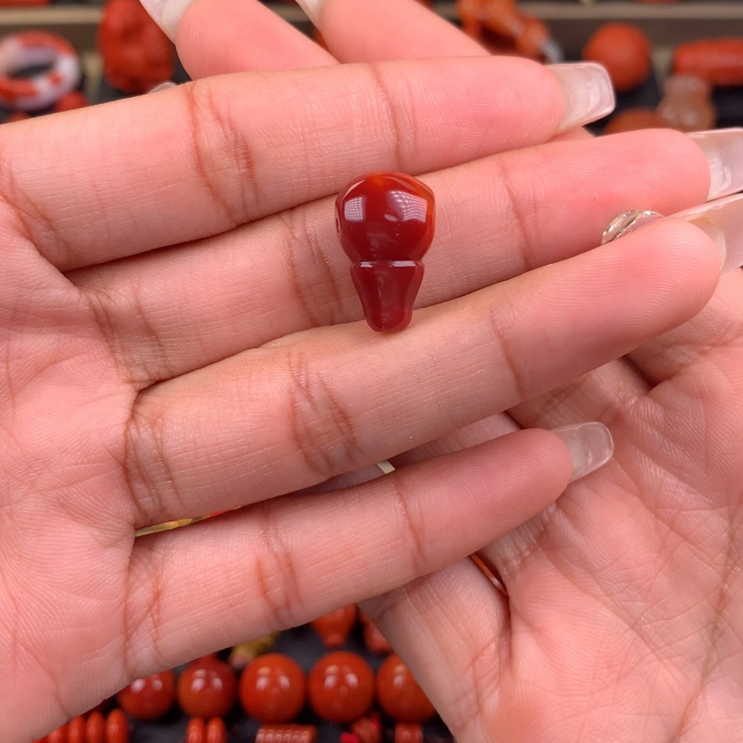 南红玛瑙未镶嵌牛血三通11