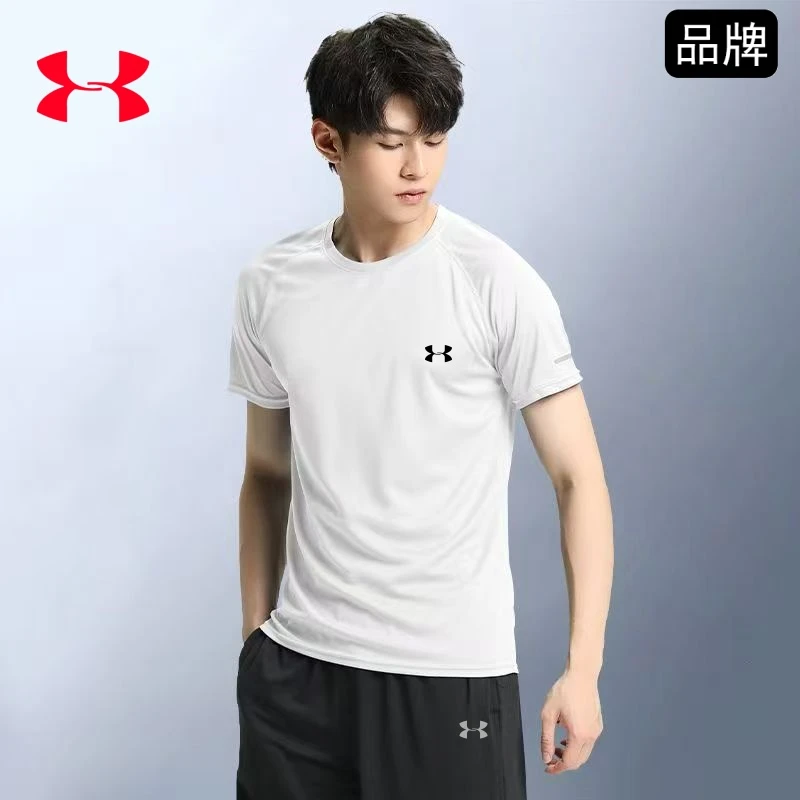UA安徳玛高品质男士透气上衣T恤速干五分短裤运动男士夏季套装