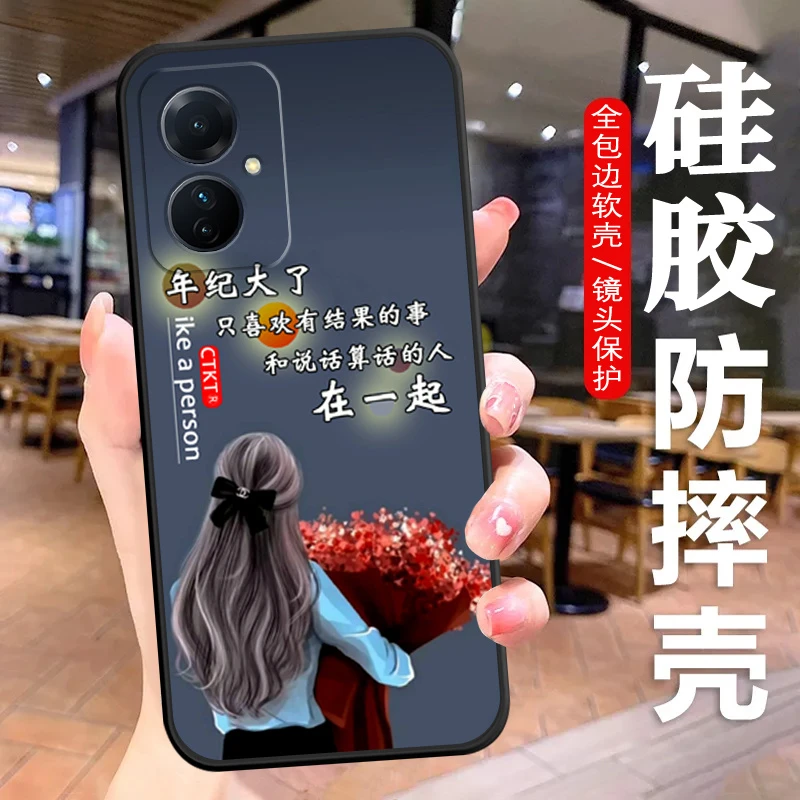 OPPOK11X手机壳PHF110硅胶防摔全包边软壳卡通女款文字耐脏K11X新