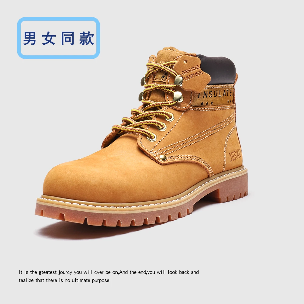 正品原单头层牛皮情侣踢不烂大黄靴秋冬新款户外徒步登山鞋马丁靴