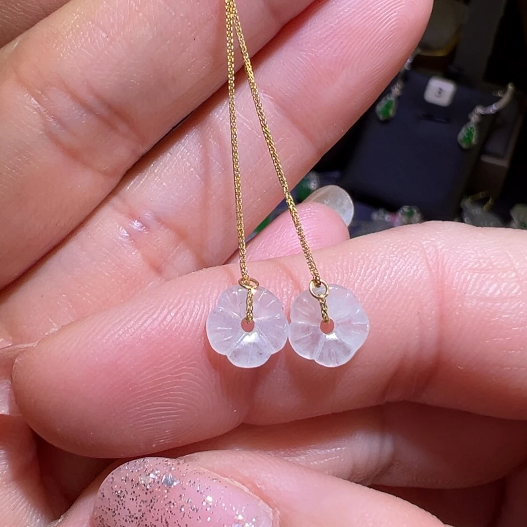 翡翠颈饰18K金镶嵌耳环