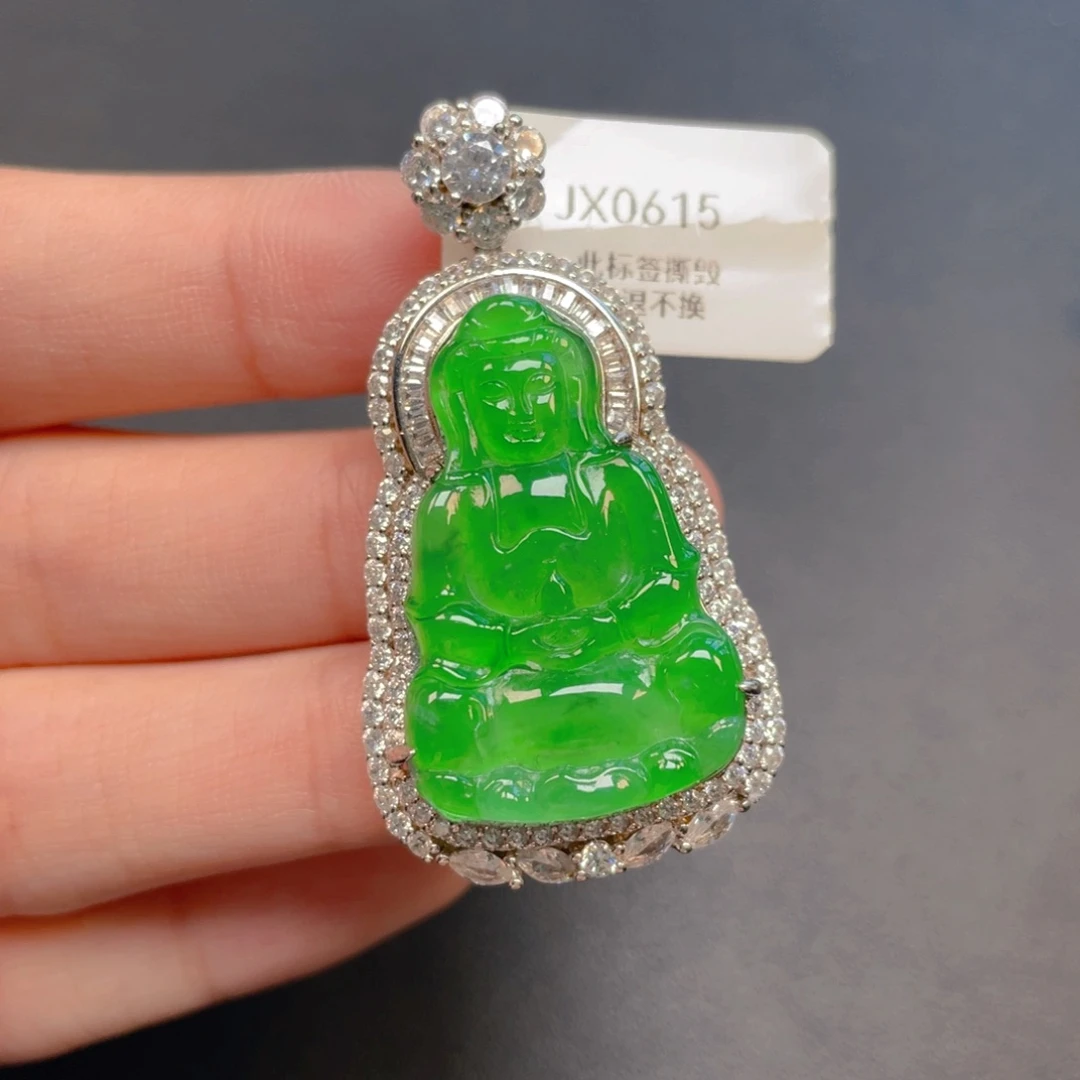 【闪购商品】吊坠(不含链)银S925镶嵌翡翠