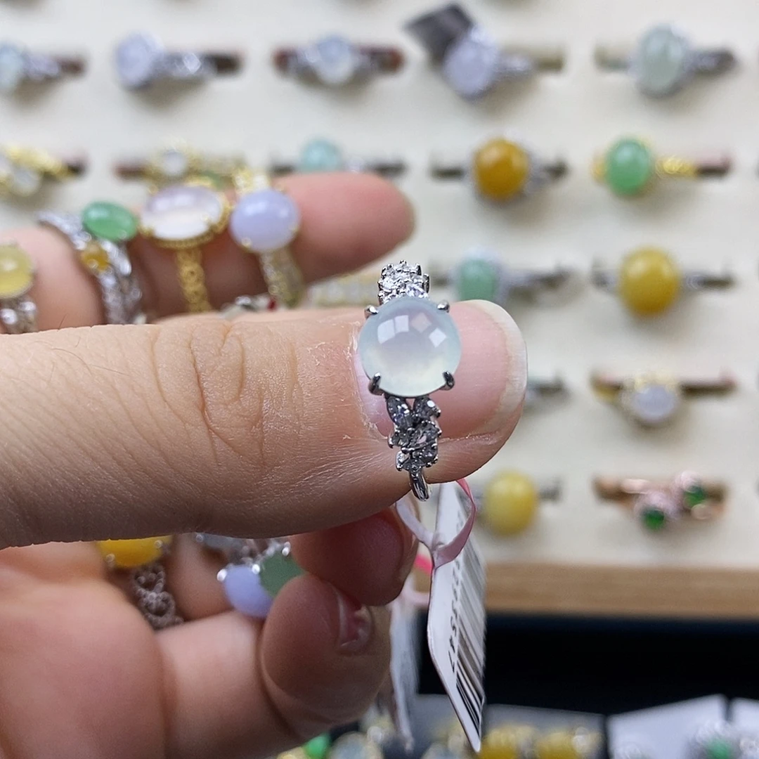 翡翠银S925镶嵌戒指