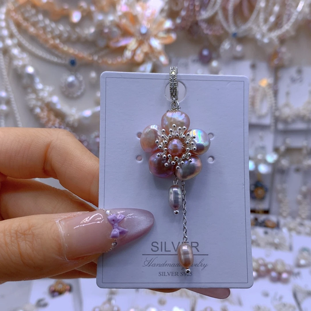 银S925镶嵌耳饰淡水珍珠