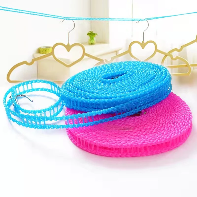 防滑防风晾衣绳彩袋栅栏式晒衣绳晒被绳晾晒绳户外旅行挂衣绳