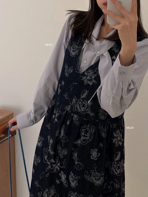 【杭州S姐精品女装】蓝色轻职风休闲小个子显瘦衬衫08107