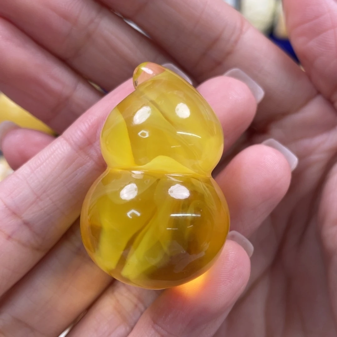 裸石蜜蜡未镶嵌琥珀蜜蜡葫芦吊坠