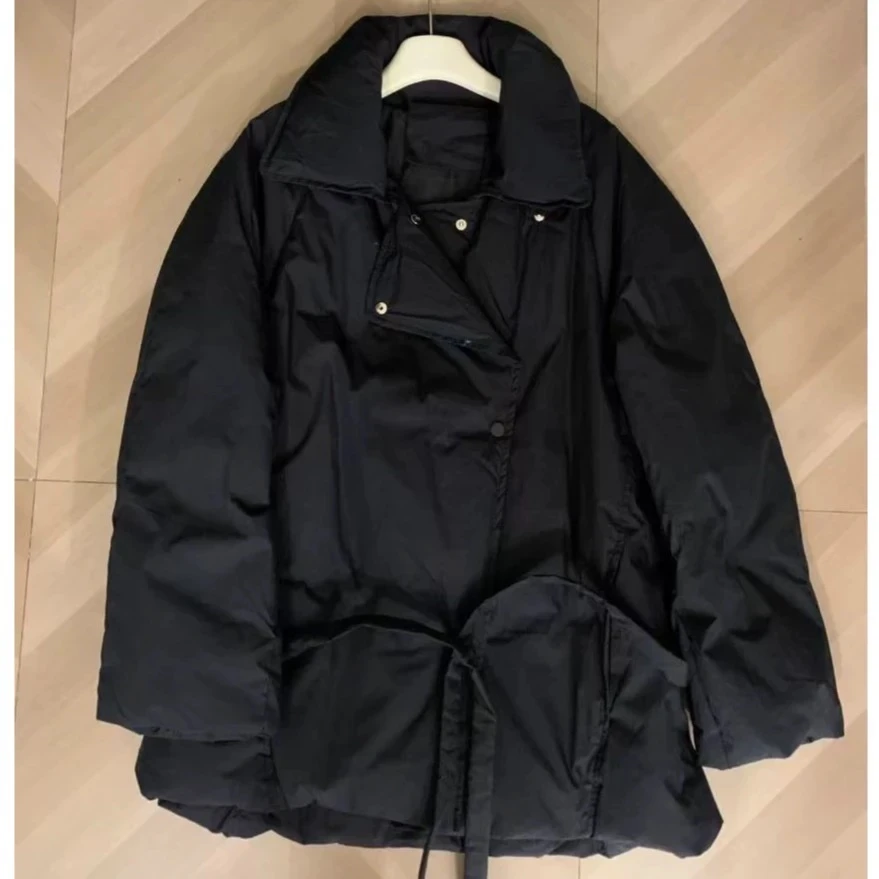 设计款腰带黑色羽绒服(NO退NO换)