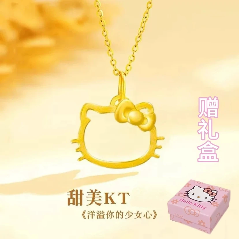 新款kt猫金色HelloKitty项链小众设计轻奢礼物送闺蜜