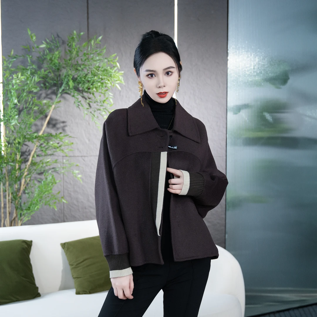 【丽爷】2236咖色羊毛大衣